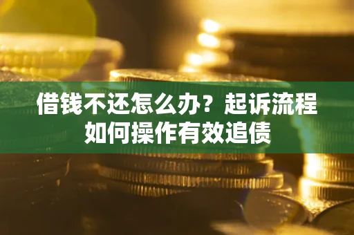 济南借钱不还怎么办？起诉流程如何操作有效追债